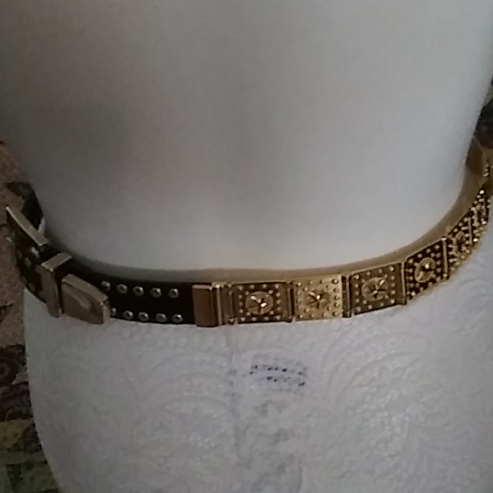Genuine Bonded Leather Studded  Western Belt M/L